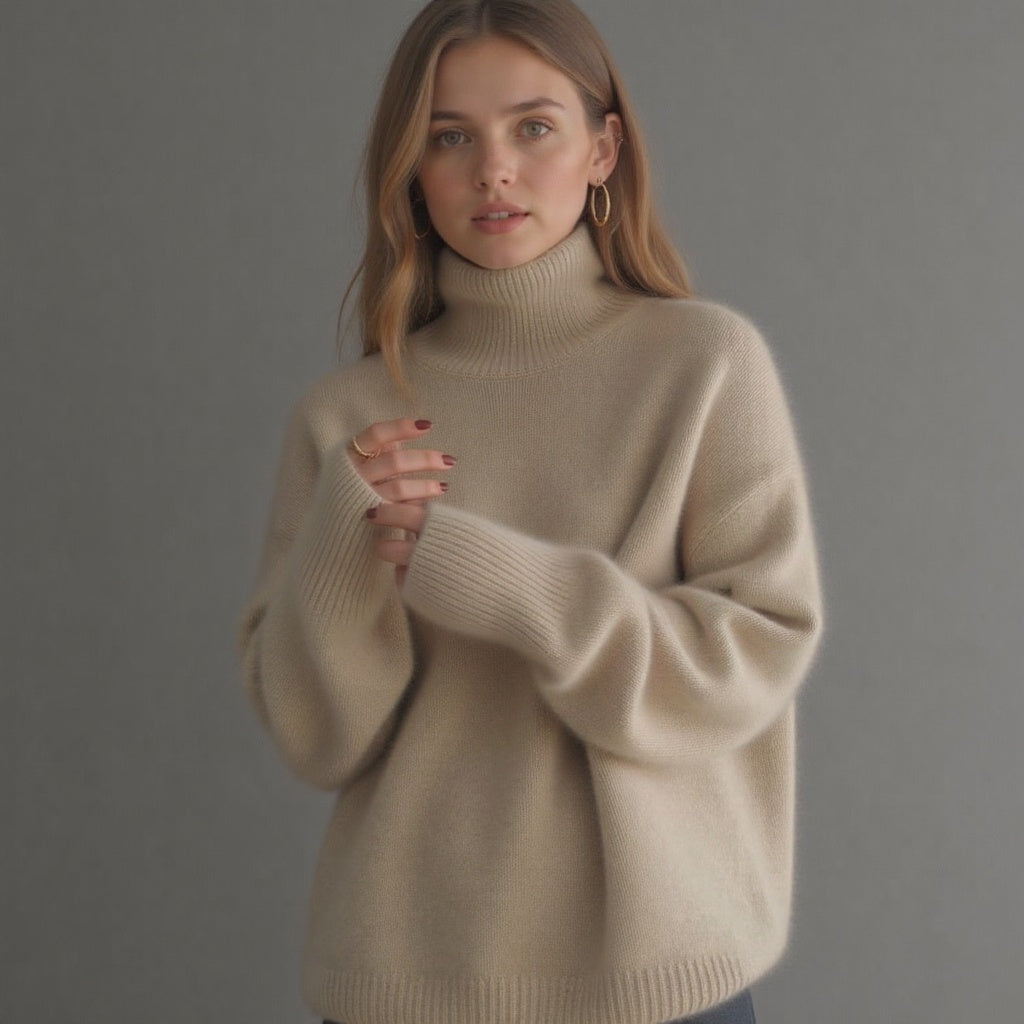 Olivia | Damen Winter Oversized Rollkragenpullover