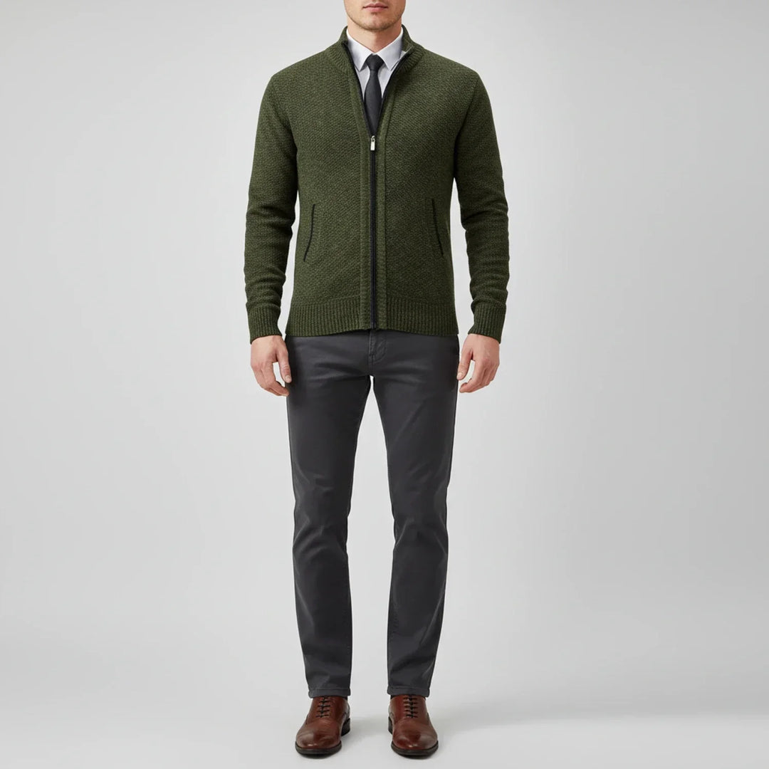 Christian | Herren Strickjacke mit Reißverschluss vorne