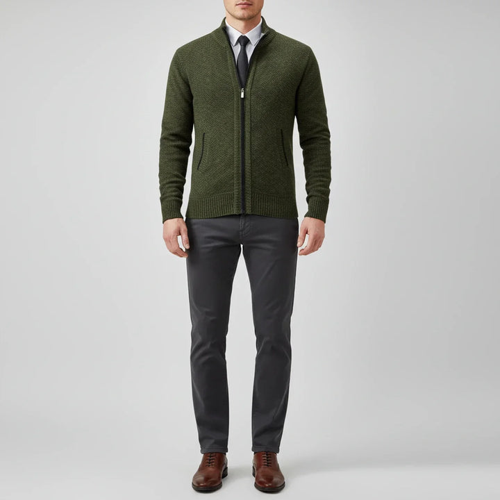 Christian | Herren Strickjacke mit Reißverschluss vorne