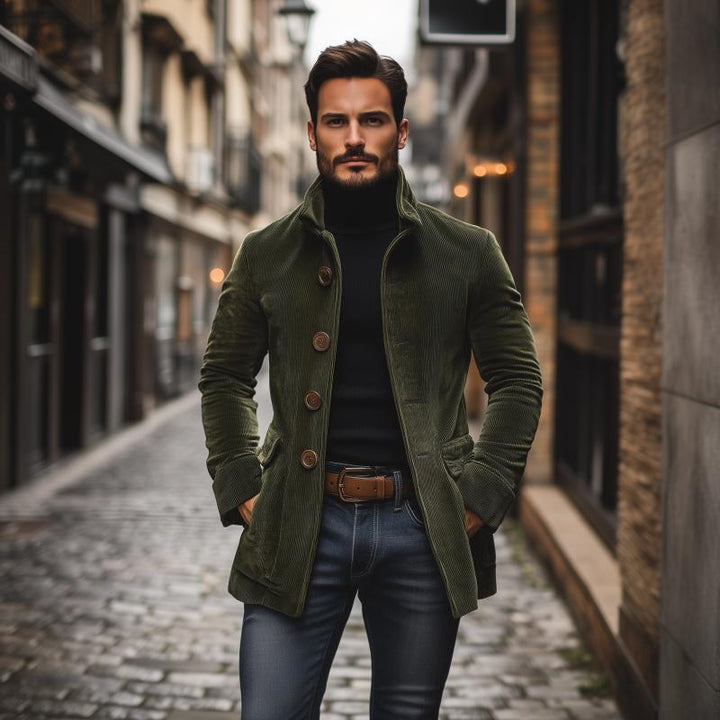 Winterjacke Kurzmantel Mit Stehkragen | Einreihig Mit Knöpfen