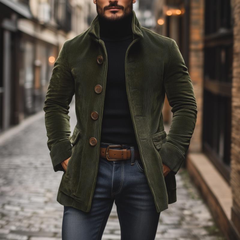 Winterjacke Kurzmantel Mit Stehkragen | Einreihig Mit Knöpfen