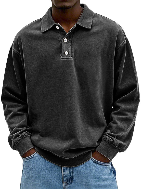 Norbert | Herren Relaxte Passform Langarm Polo-Shirt