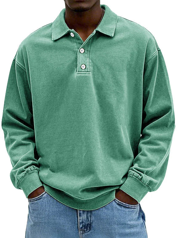 Norbert | Herren Relaxte Passform Langarm Polo-Shirt