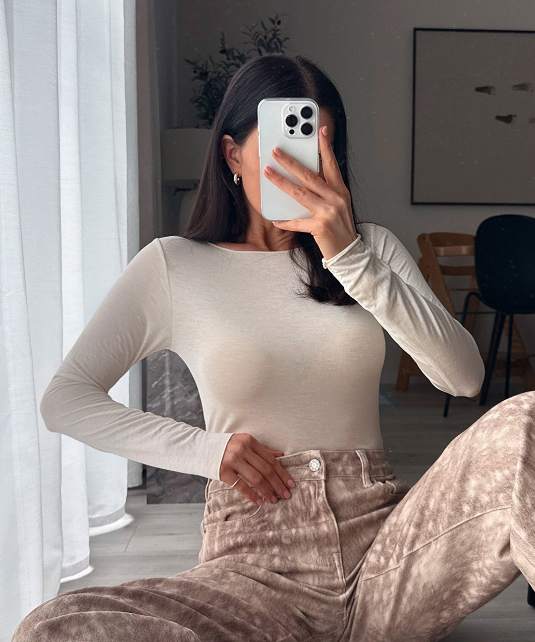 Viskose/Kaschmir Oberteil Sinna Beige Ladypolitan ♡