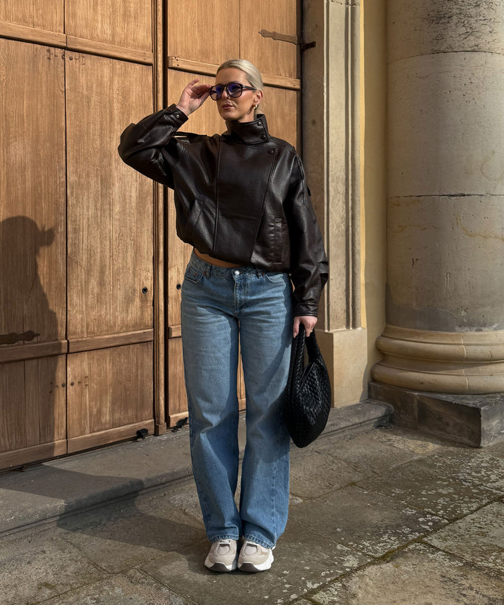 Kunstleder Jacke Rina Dunkelbraun Ladypolitan ♡