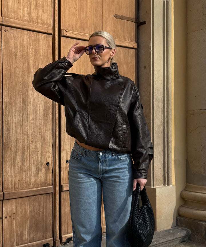 Kunstleder Jacke Rina Dunkelbraun Ladypolitan ♡