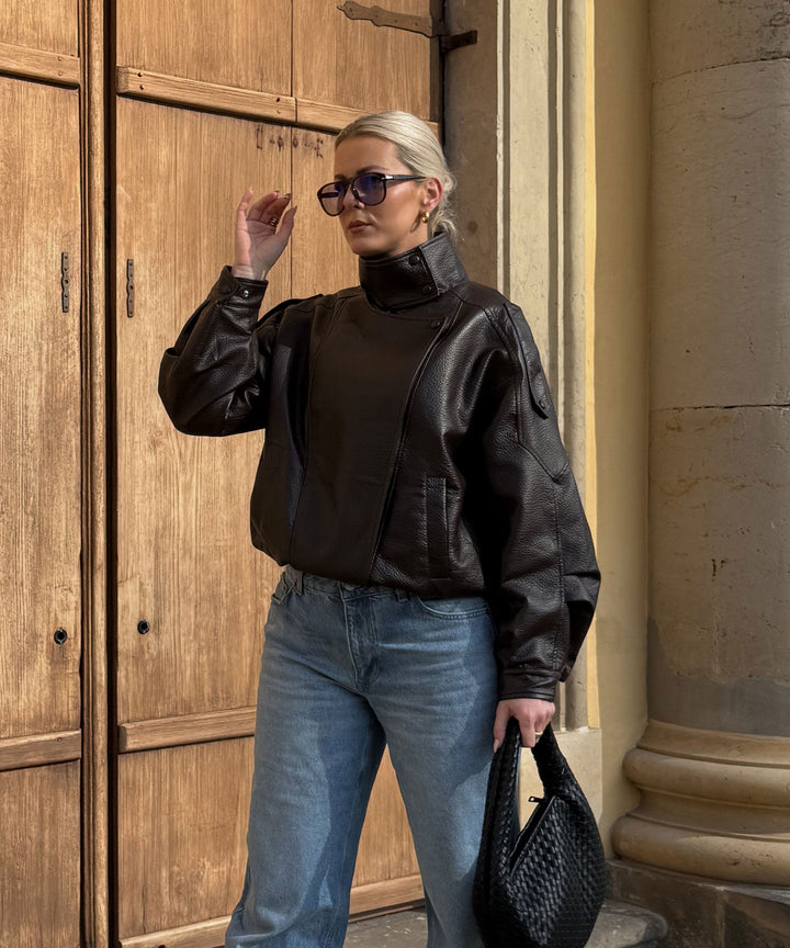 Kunstleder Jacke Rina Dunkelbraun Ladypolitan ♡