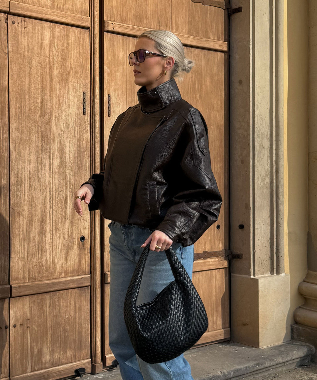 Kunstleder Jacke Rina Dunkelbraun Ladypolitan ♡