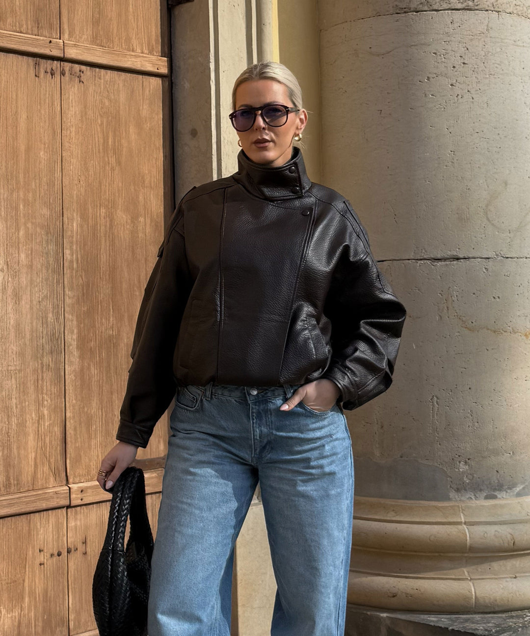Kunstleder Jacke Rina Dunkelbraun Ladypolitan ♡