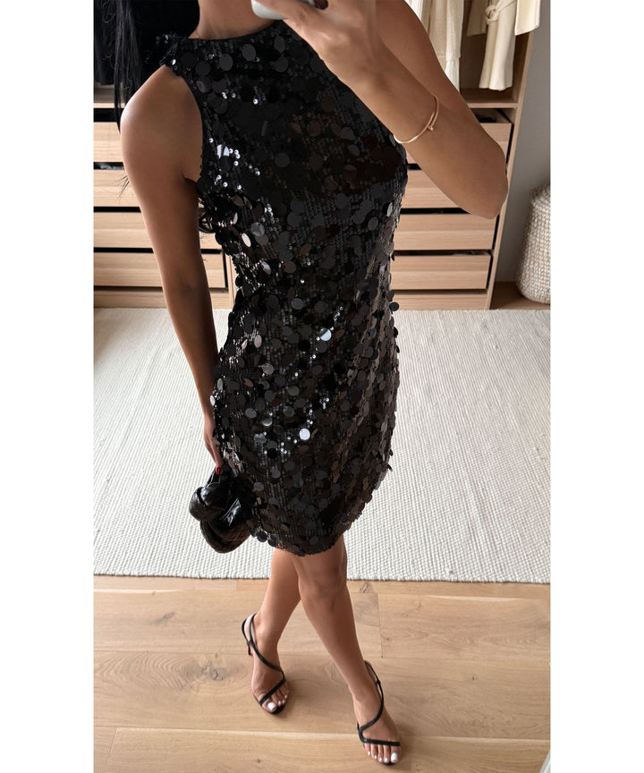 Pailletten Kleid Rinea Schwarz Ladypolitan ♡