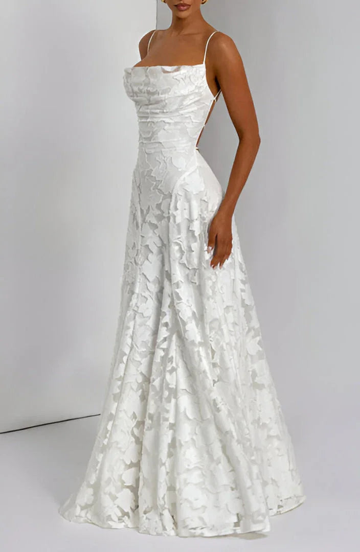Maxikleid für Damen mit Blumenmuster und Spaghettiträgern