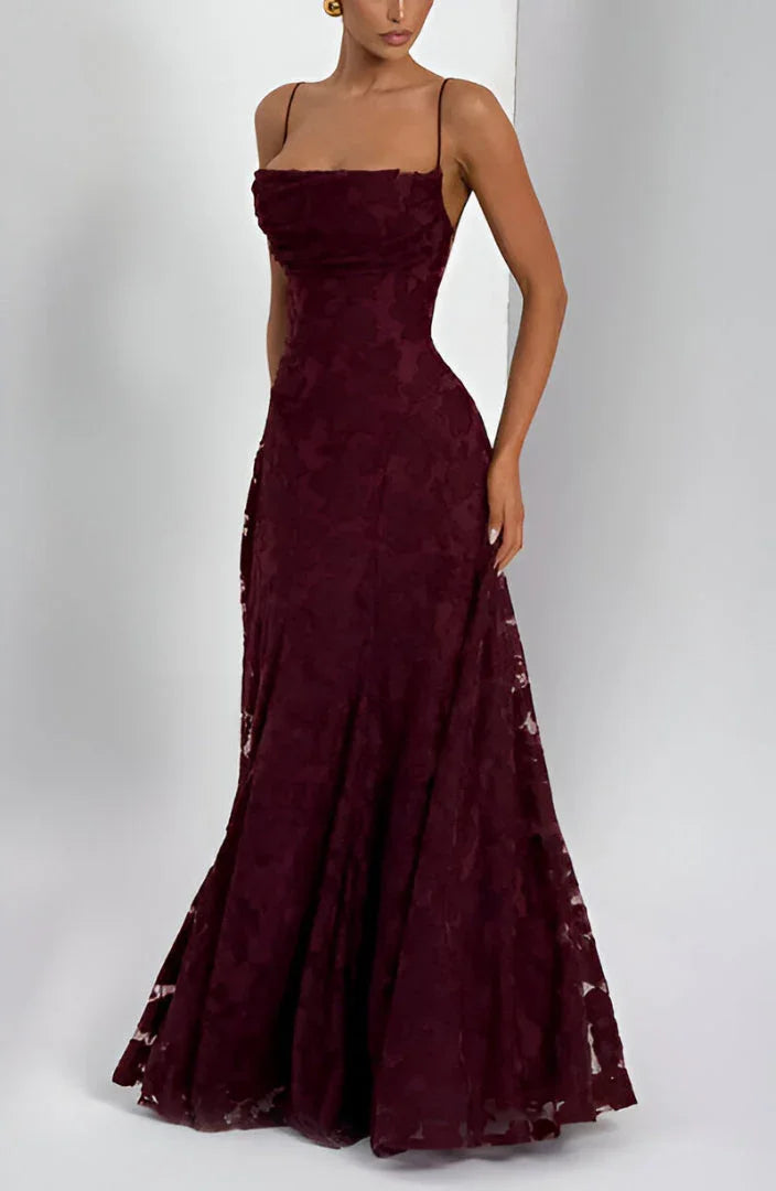 Maxikleid für Damen mit Blumenmuster und Spaghettiträgern