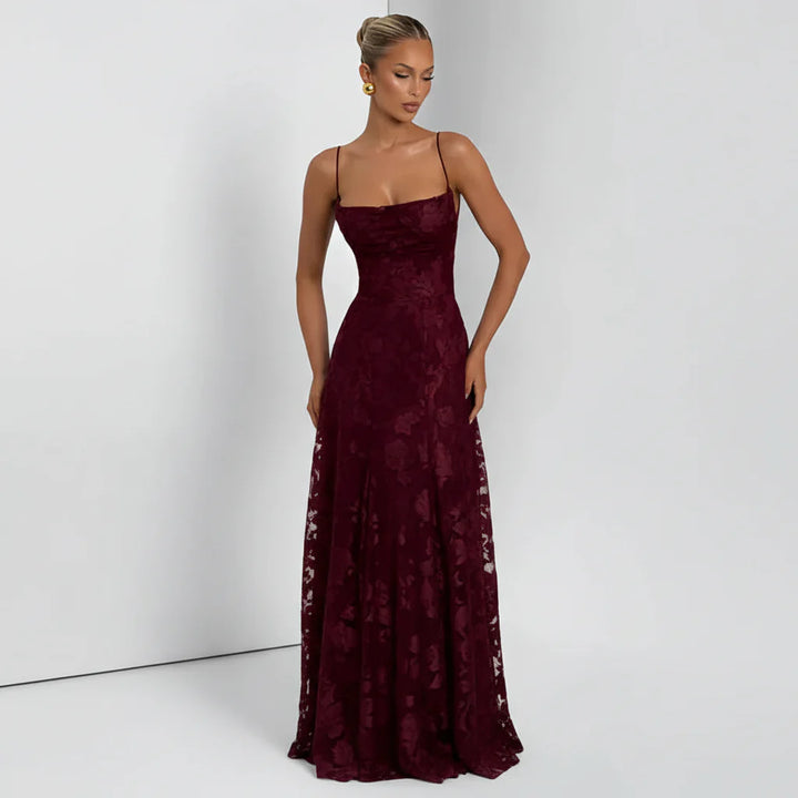 Maxikleid für Damen mit Blumenmuster und Spaghettiträgern