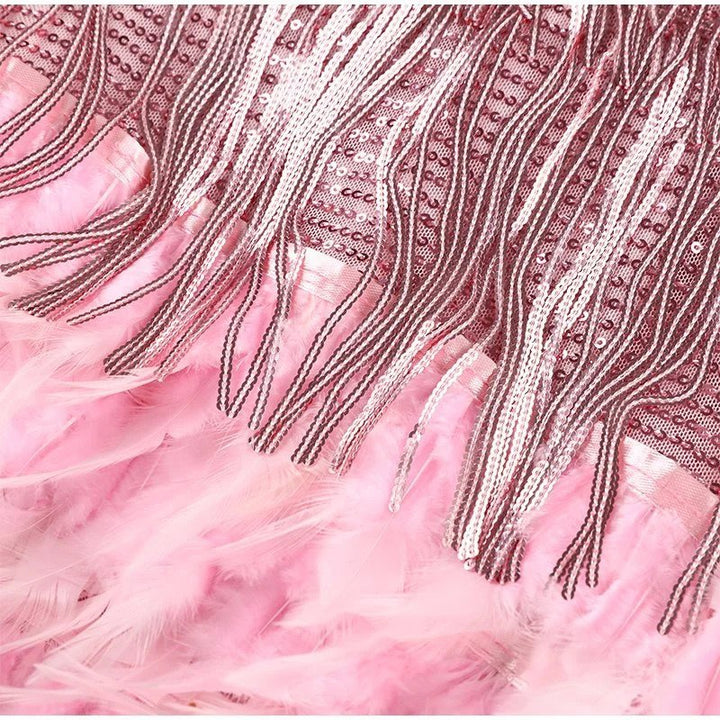 Chloe – Sparkling Feather Mini Dress - Image 11