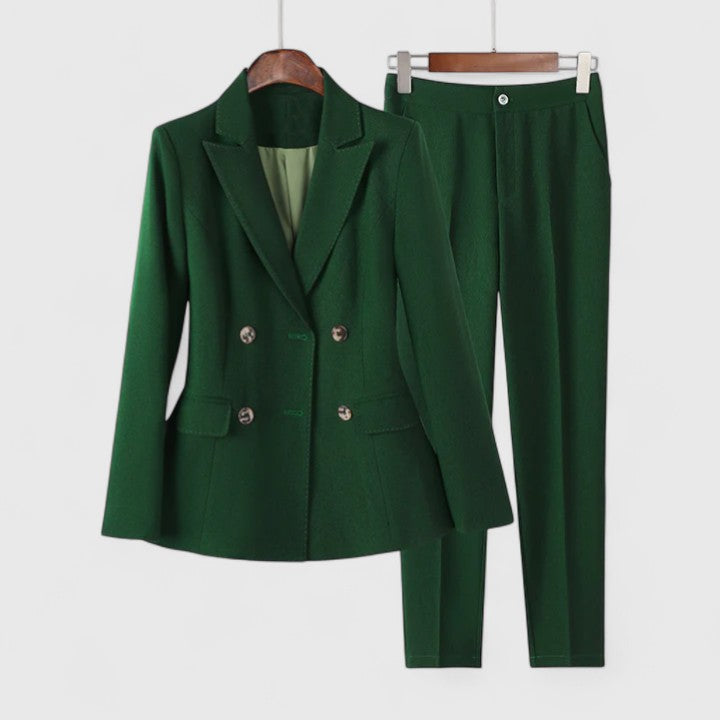 Kirsten | Damen Zweireihiges Blazer-Hosen-Set