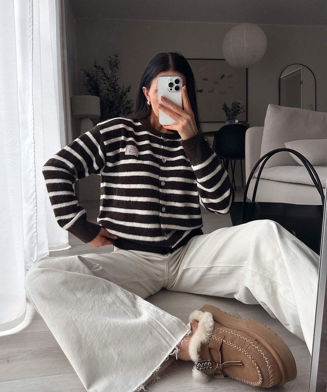 Cardigan Self Love Streifen Braun Ladypolitan ♡