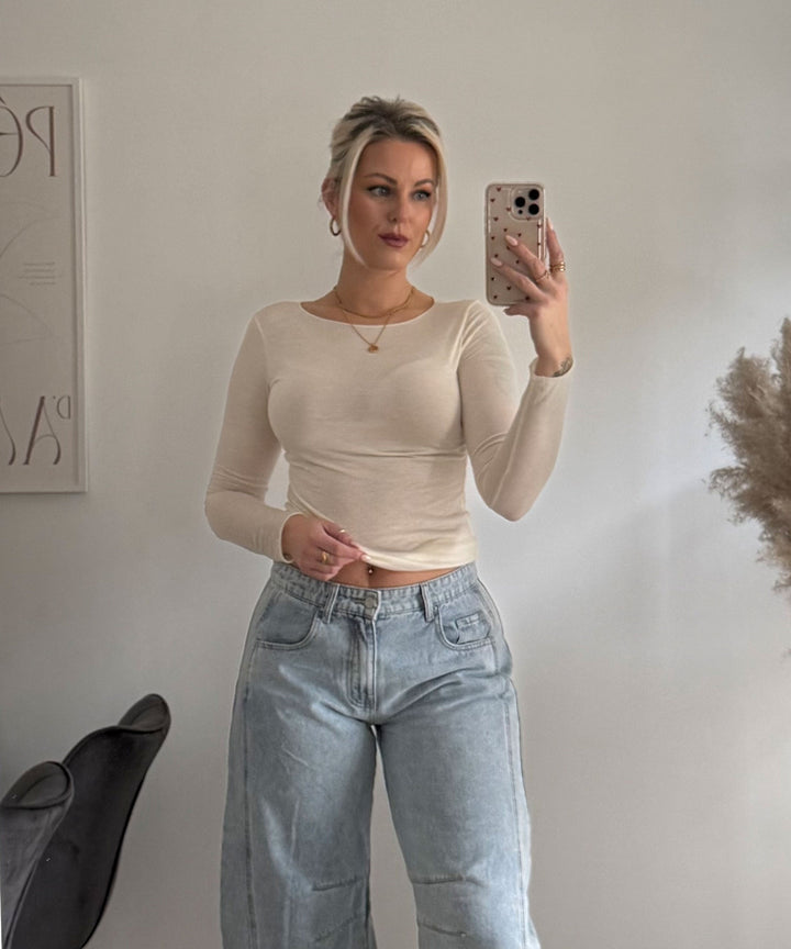 Viskose/Kaschmir Oberteil Sinna Beige Ladypolitan ♡