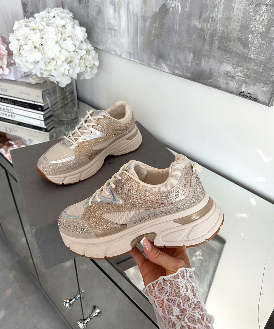 Sneaker Lola Strass Beige Ladypolitan ♡