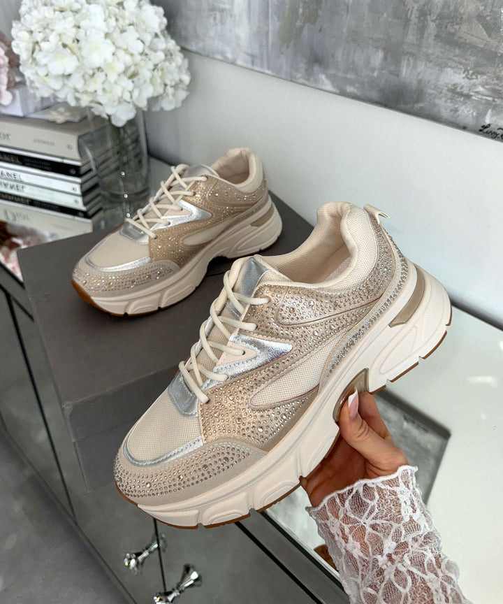 Sneaker Lola Strass Beige Ladypolitan ♡