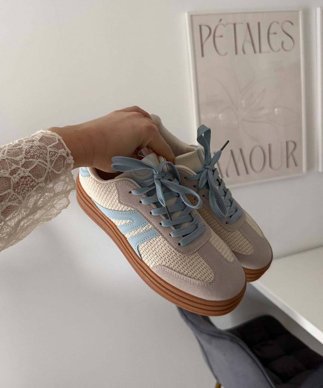 Sneaker Smiley Hellblau Ladypolitan ♡