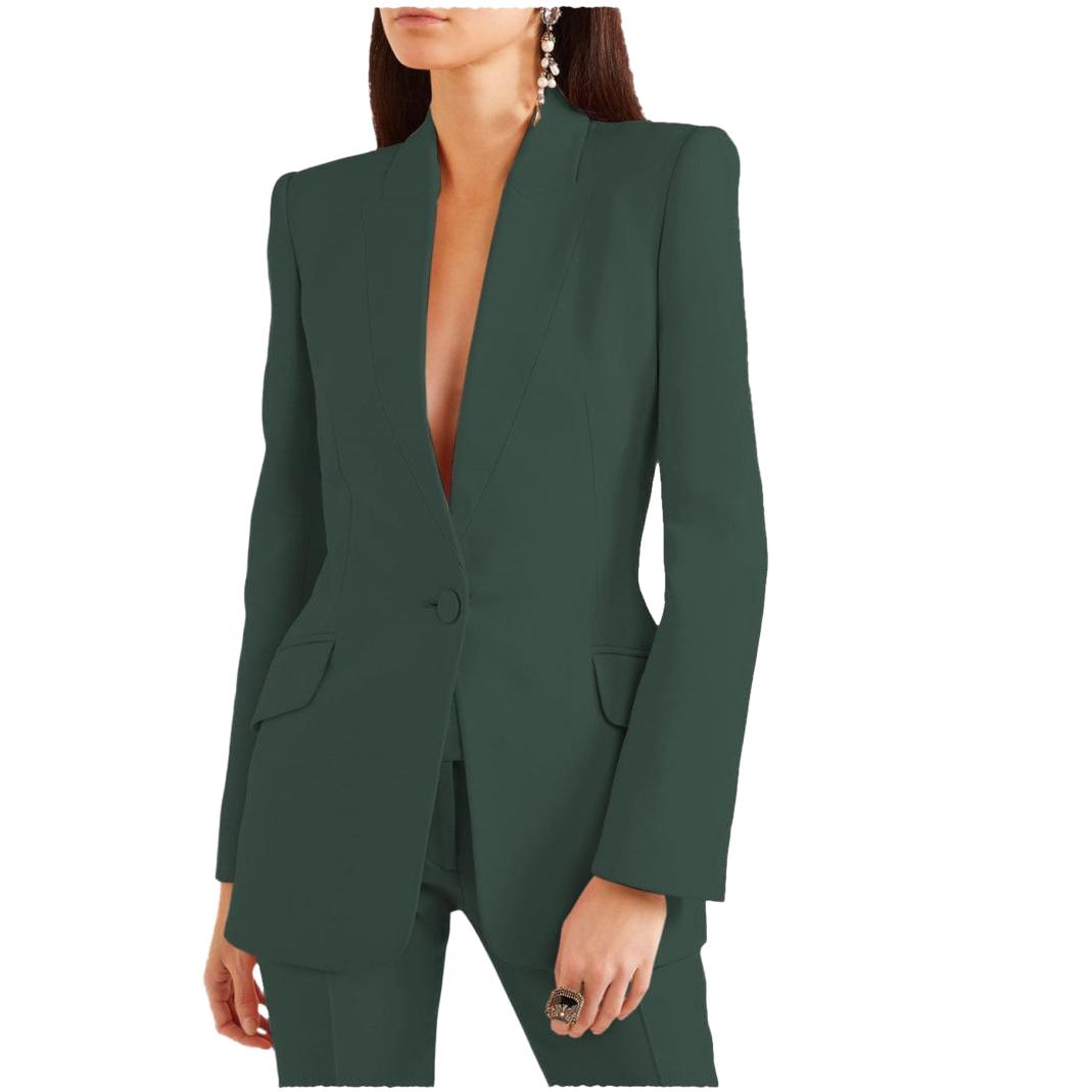 Zweiteiliges Damenkostüm aus Blazer mit fallendem Revers und Hose