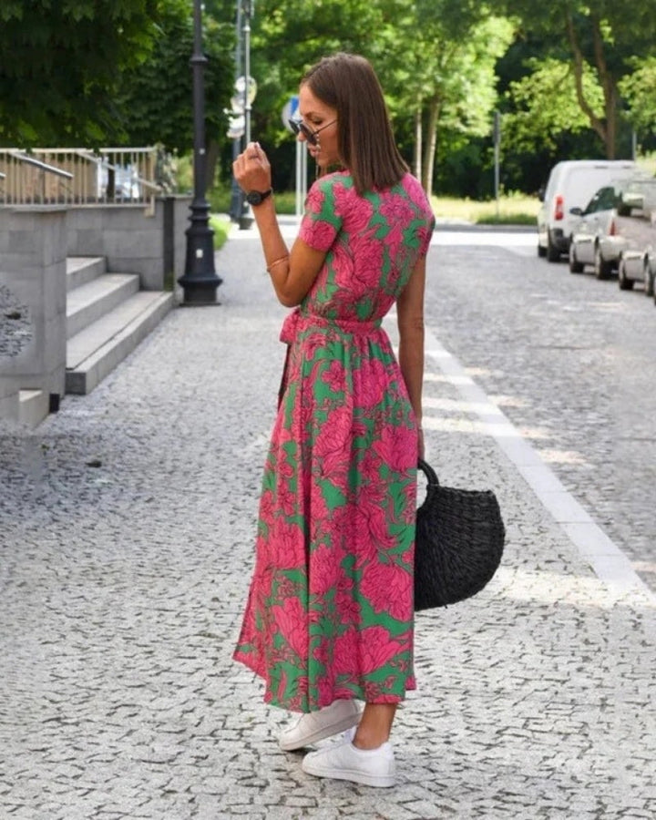 Sommer Midikleid Damen in Wickeloptik | Festliche Anlässe