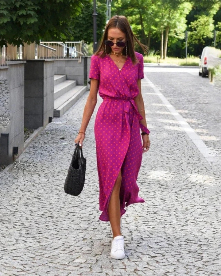 Sommer Midikleid Damen in Wickeloptik | Festliche Anlässe