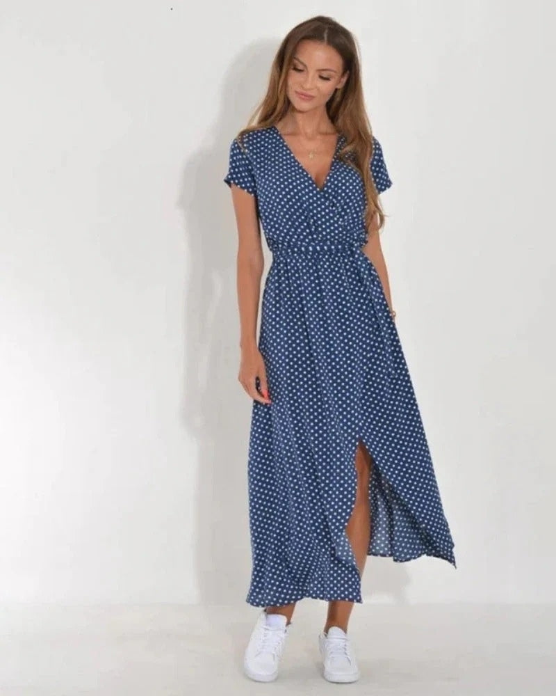 Sommer Midikleid Damen in Wickeloptik | Festliche Anlässe