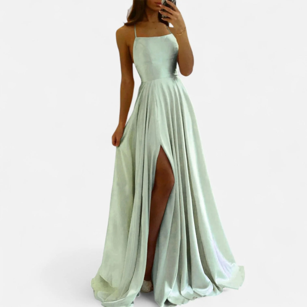 Soraya | Damen Maxi Kleid Für Hochzeitsgast Mit Schlitz Detail