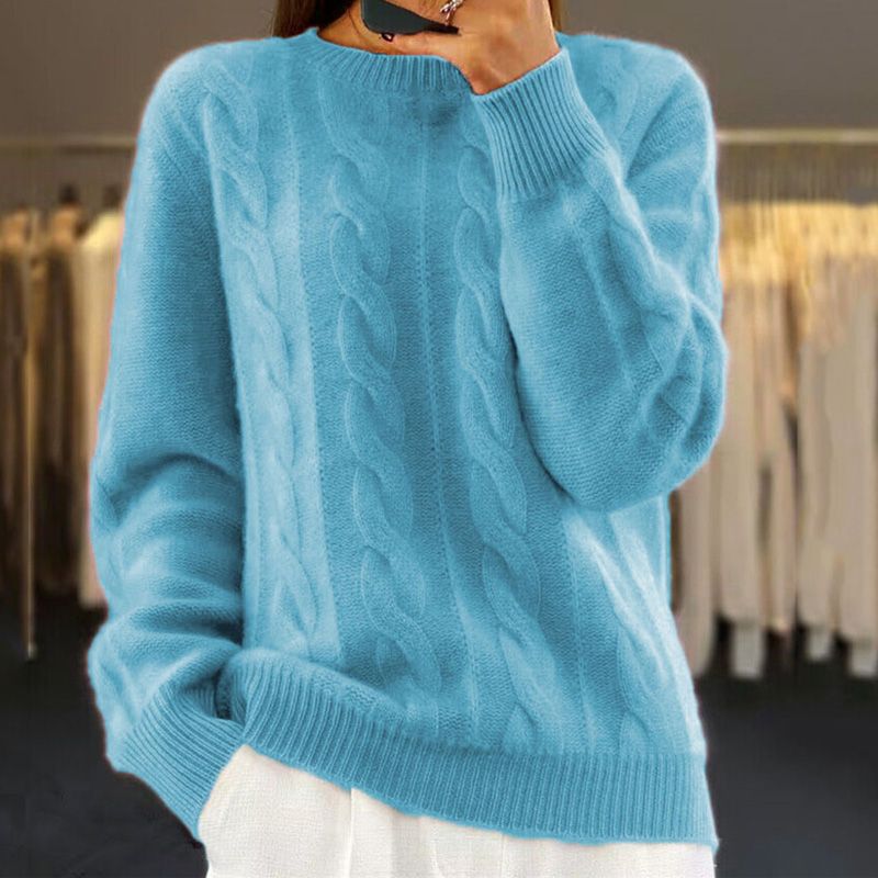 Grace – Klassischer Damen-Strickpullover mit Zopfmuster