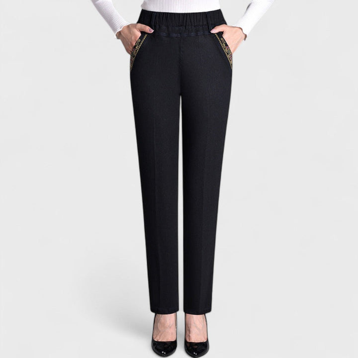 Anna | Damen Bequeme Stretch-Jeans mit Seitentaschen und elastischem Bund