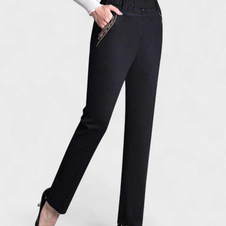Anna | Damen Bequeme Stretch-Jeans mit Seitentaschen und elastischem Bund