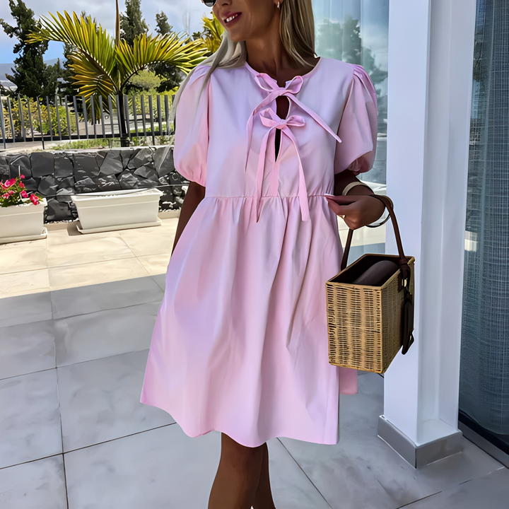 Eunice - Damen Sommerkleid mit stilvollen Puffärmeln