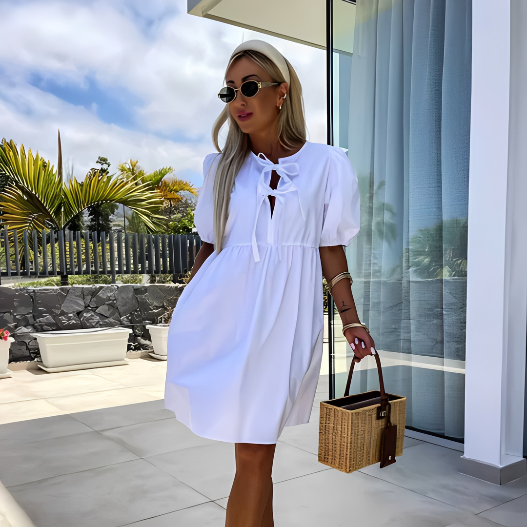Eunice - Damen Sommerkleid mit stilvollen Puffärmeln