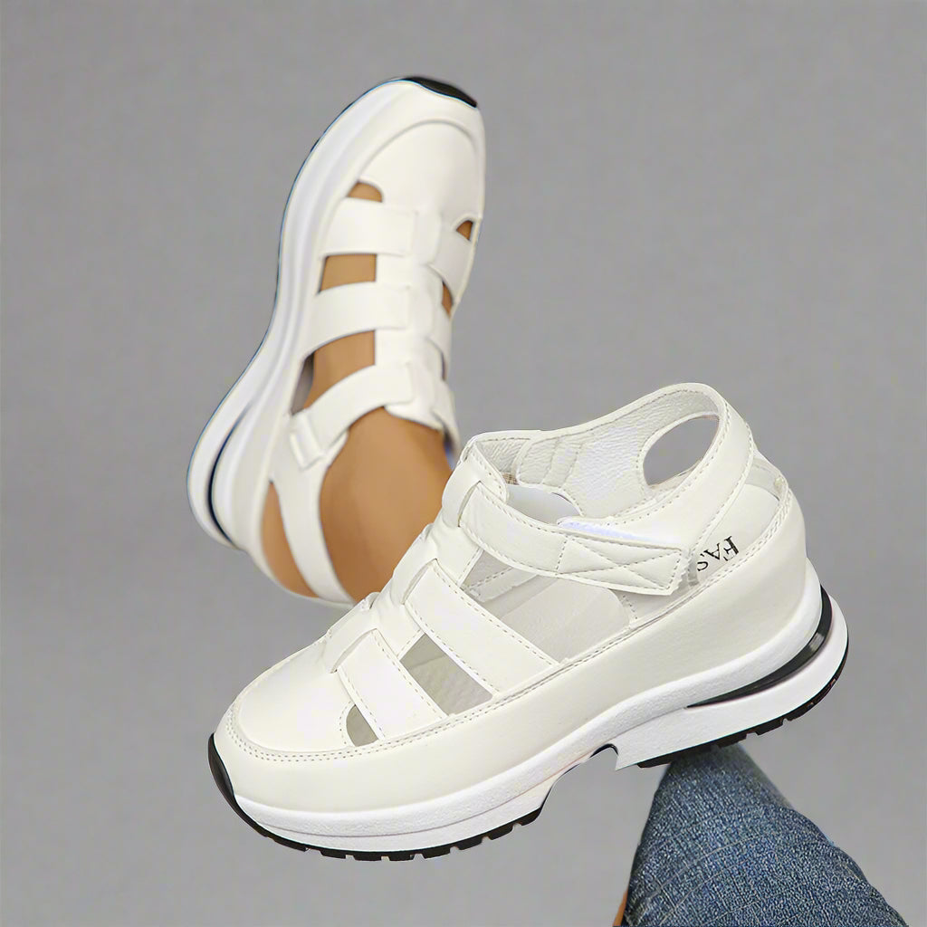 Jessica | Damen Sport Riemen Plateau Freizeitsneaker