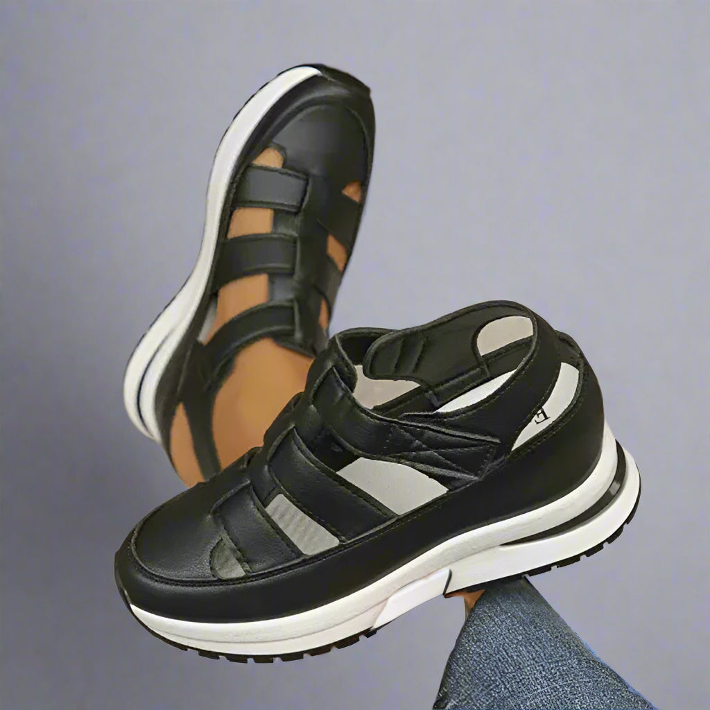 Jessica | Damen Sport Riemen Plateau Freizeitsneaker