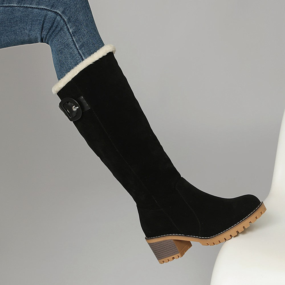 Stiefel für Damen mit Schnallendetail-Women Footwear-Alpenkind