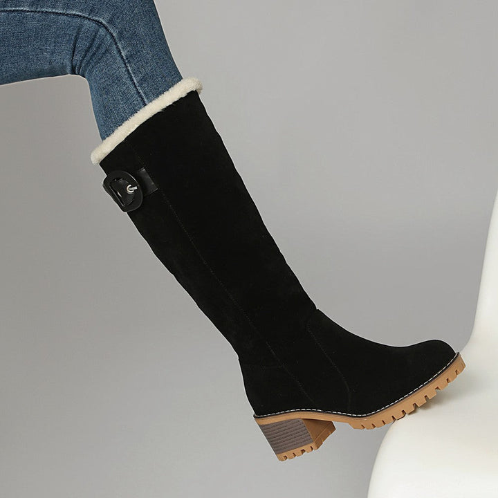 Stiefel für Damen mit Schnallendetail-Women Footwear-Alpenkind