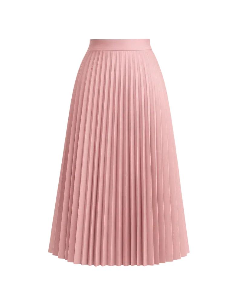 Strukturierter Midirock mit Falten für Damen-Women Skirt-Alpenkind