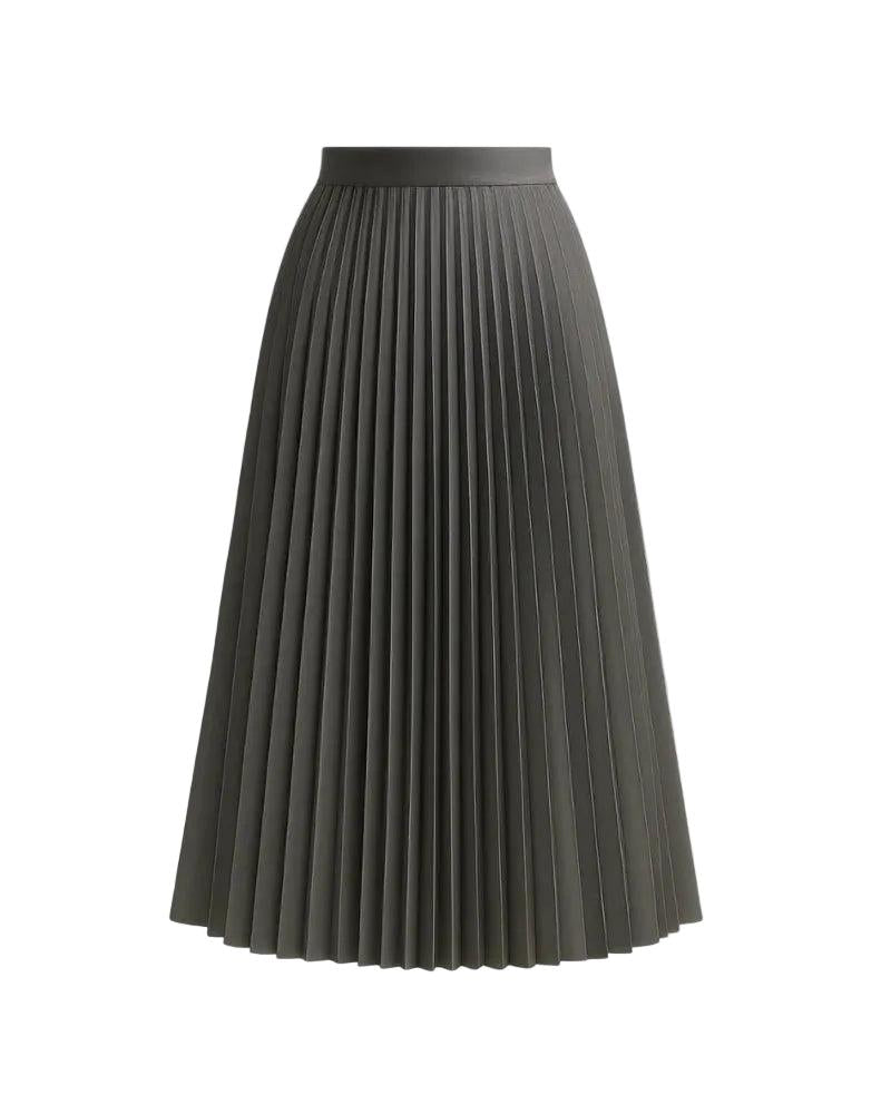 Strukturierter Midirock mit Falten für Damen-Women Skirt-Alpenkind