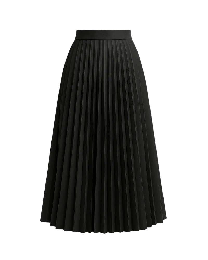 Strukturierter Midirock mit Falten für Damen-Women Skirt-Alpenkind