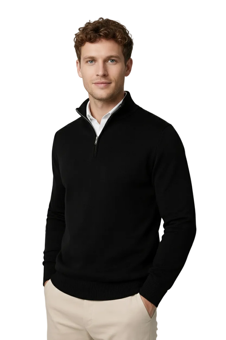Markus  | Herren Pullover mit Halbreißverschluss und Stehkragen