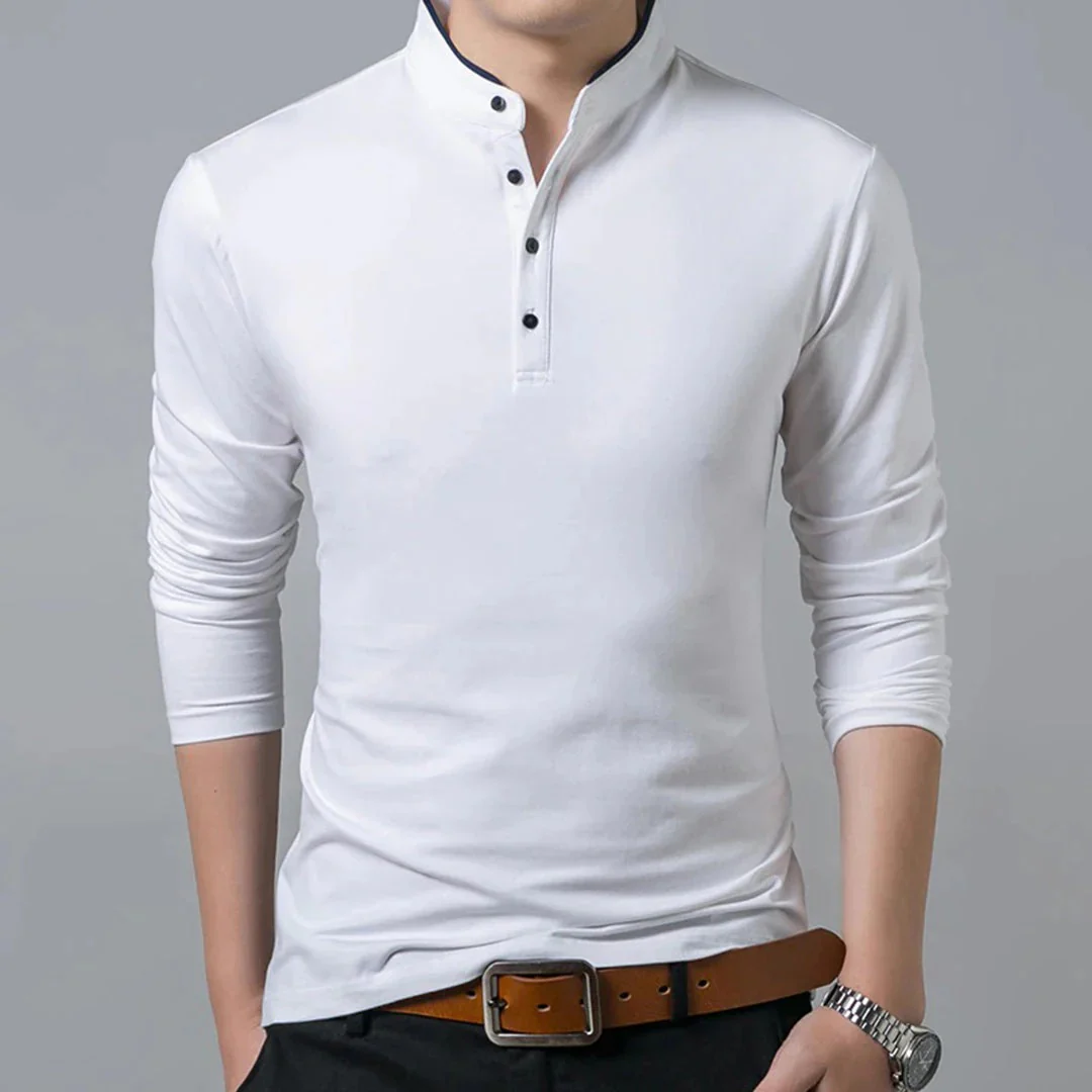 Tobias | Herren Henley Shirt Für Freizeit Schlicht