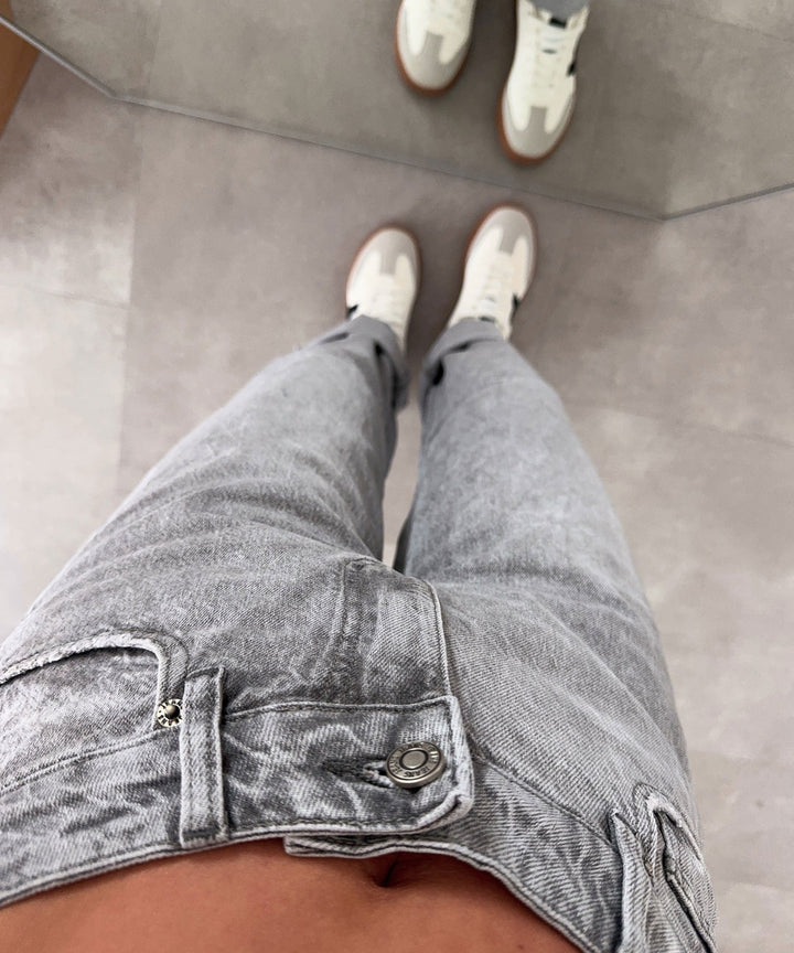 Stretch Barrel Jeans Jeya Grau Ladypolitan ♡