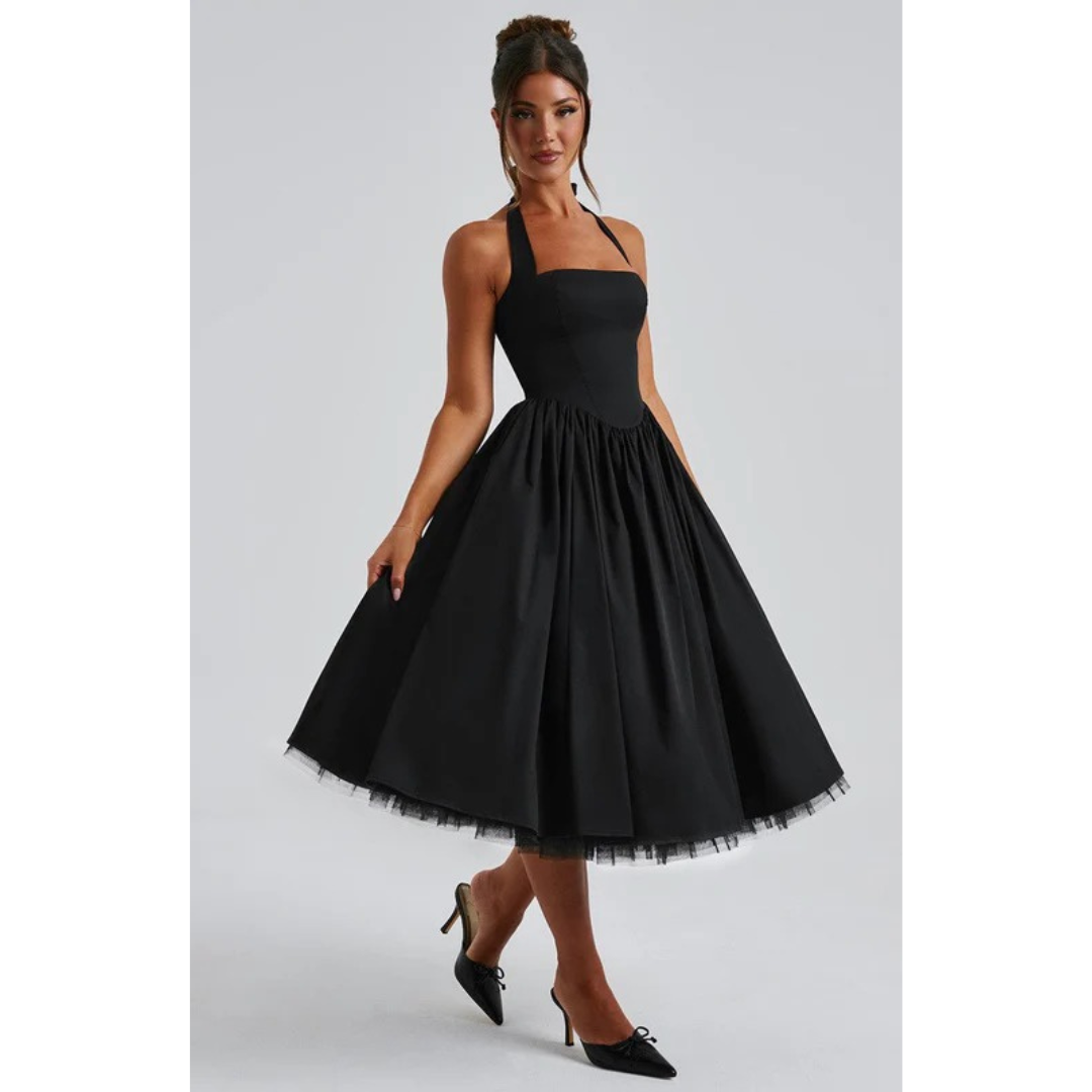 Traudel | Damen Kleid Für Hochzeitsgast In Midi Länge Mit Neckholder