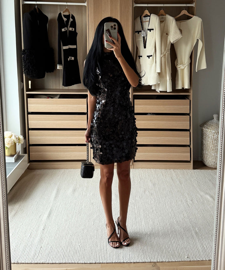 Pailletten Kleid Rinea Schwarz Ladypolitan ♡