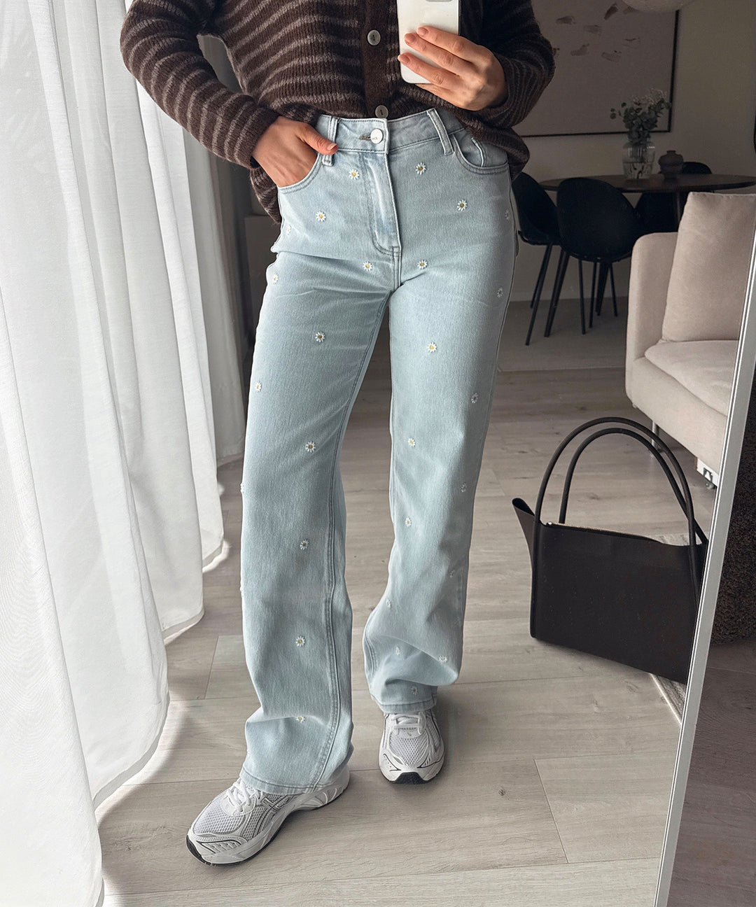 Stretch Straight Leg Jeans Una Blume Hellblau Ladypolitan ♡
