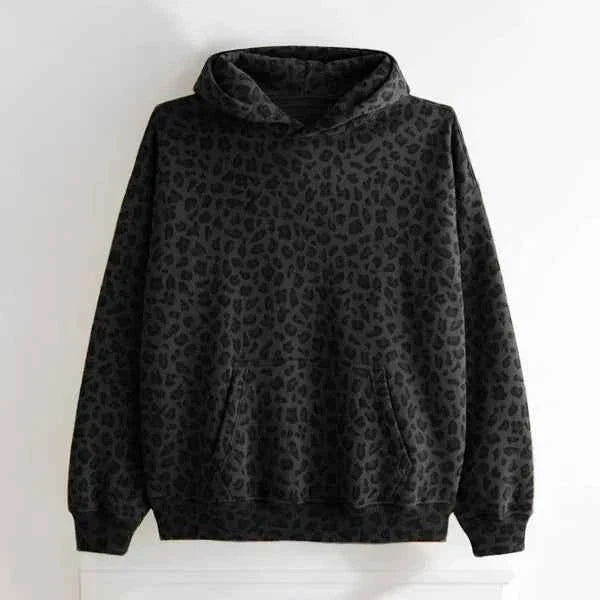 Unisex Kapuzenpullover mit Kängurutasche und Allovermuster-unisex-Alpenkind