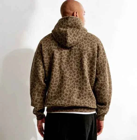 Unisex Kapuzenpullover mit Kängurutasche und Allovermuster-unisex-Alpenkind