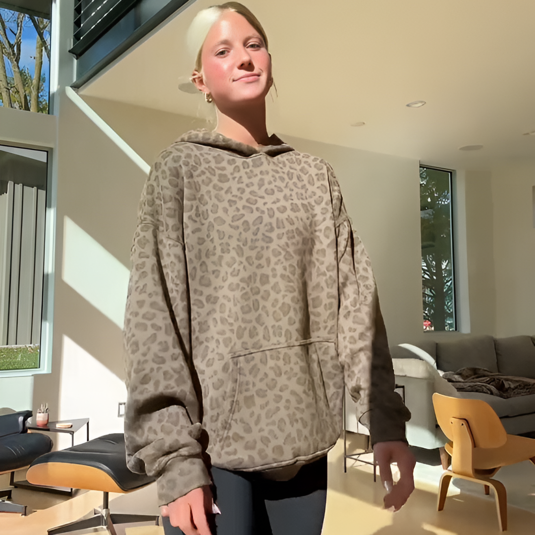 Unisex Kapuzenpullover mit Kängurutasche und Allovermuster-unisex-Alpenkind